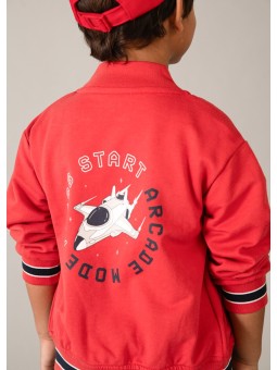 MAYORAL BLUZA ROZPINANA DLA CHŁOPCA TYPU BOMBER CZERWIEŃ  3440 /91