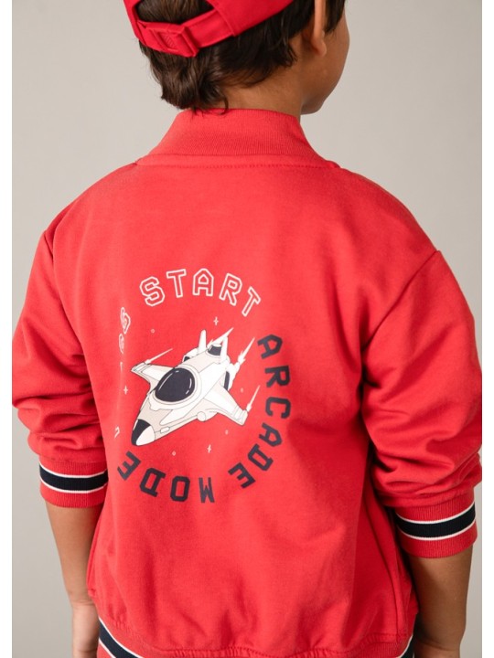 MAYORAL BLUZA ROZPINANA DLA CHŁOPCA TYPU BOMBER CZERWIEŃ  3440 /91
