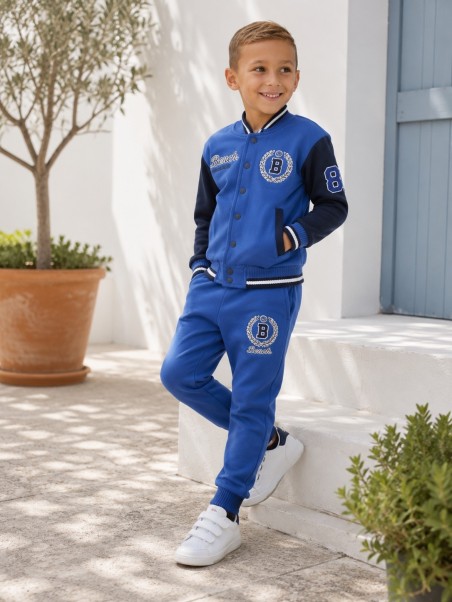 BENCH DRES KOMPLET DLA CHŁOPCA ROZPINANA BLUZA I SPODNIE NIEBIESKIE E08073