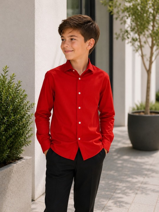 OPPOSUITS KOSZULA CZERWONA GŁADKA RED DEVIL OSSB-1014-US