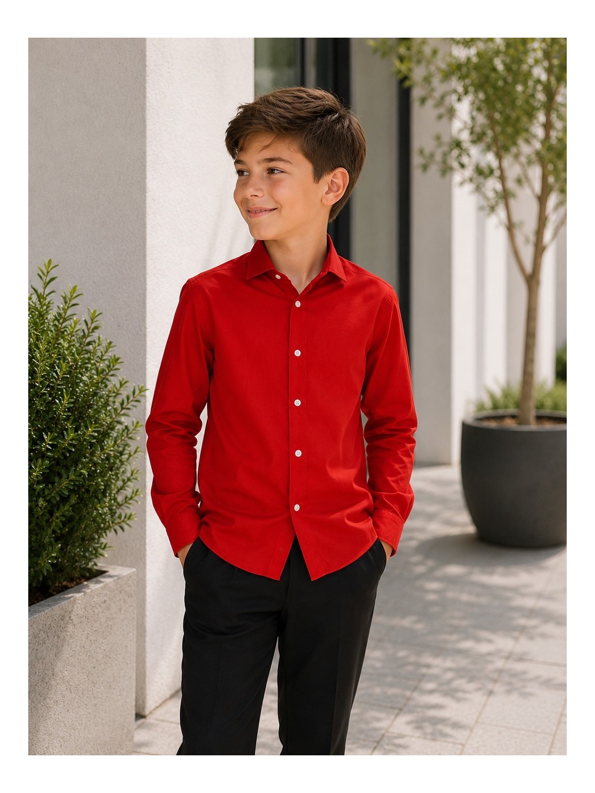OPPOSUITS KOSZULA CZERWONA GŁADKA RED DEVIL OSSB-1014-US