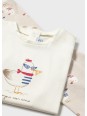MAYORAL BABY KOMPLET DLA DZIEWCZYNKI BLUZA ROZPINANA BIAŁA KOSZULKA LEGINSY  1749/97