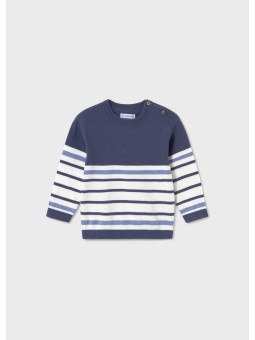MAYORAL BABY SWETER DLA CHŁOPCA W BIAŁO NIEBIESKIE PSKI 1309/72