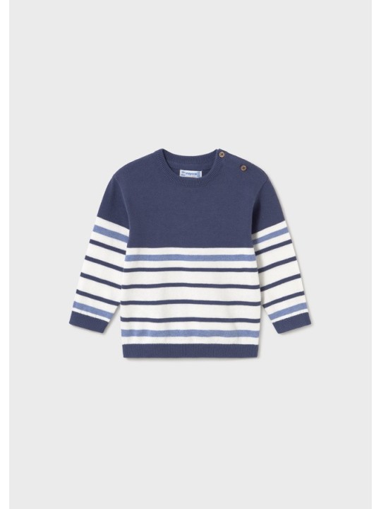 MAYORAL BABY SWETER DLA CHŁOPCA W BIAŁO NIEBIESKIE PSKI 1309/72