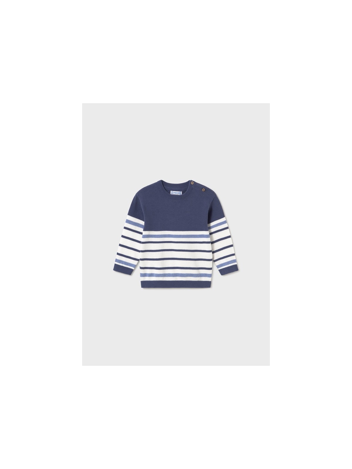MAYORAL BABY SWETER DLA CHŁOPCA W BIAŁO NIEBIESKIE PSKI 1309/72