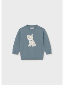 MAYORAL BABY SWETER DLA CHŁOPCA TURKUSOWY Z PIESKIEM  1308/11