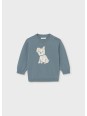 MAYORAL BABY SWETER DLA CHŁOPCA TURKUSOWY Z PIESKIEM  1308/11