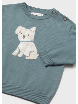 MAYORAL BABY SWETER DLA CHŁOPCA TURKUSOWY Z PIESKIEM  1308/11