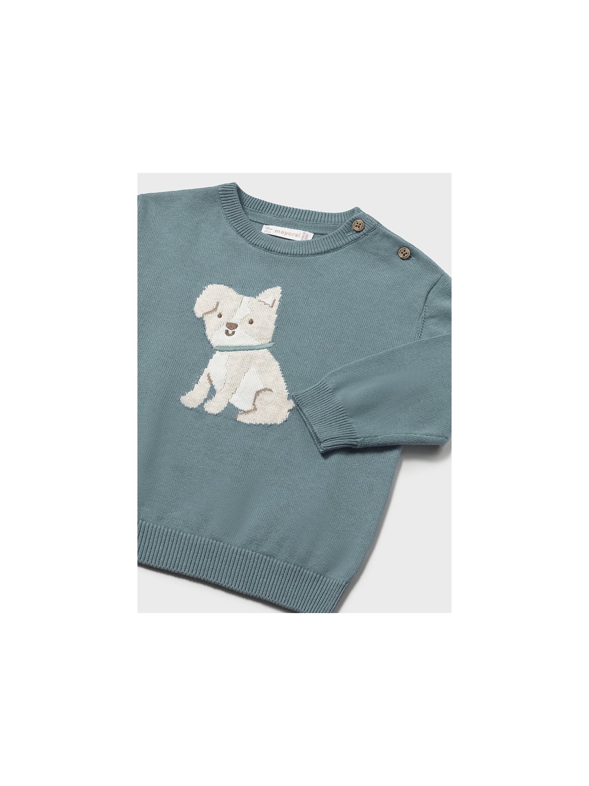 MAYORAL BABY SWETER DLA CHŁOPCA TURKUSOWY Z PIESKIEM  1308/11
