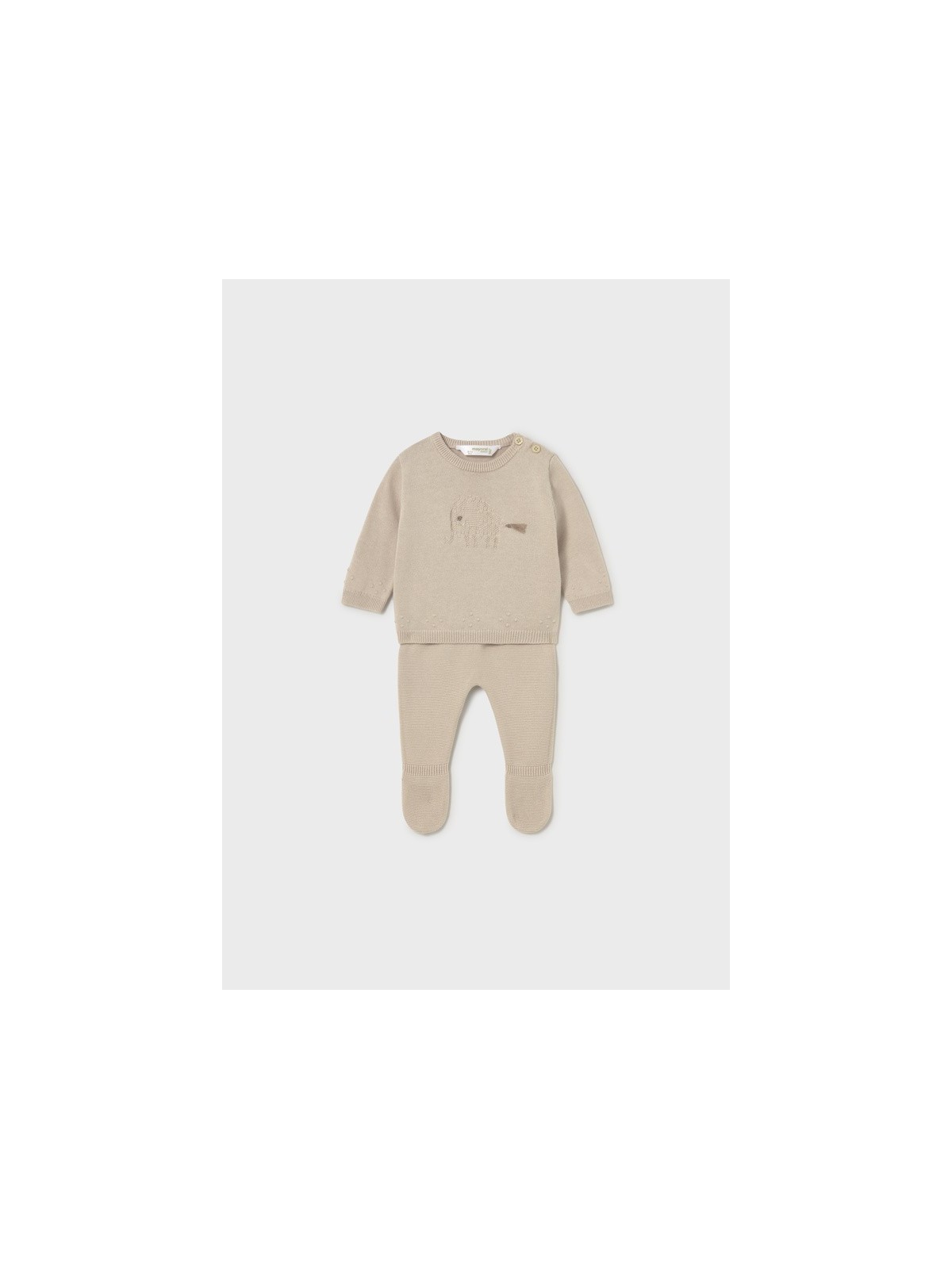 MAYORAL NEWBORN  KOMPLET DZIANINOWY BLUZKA SPODNIE BEŻ 1502/72
