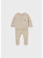 MAYORAL NEWBORN  KOMPLET DZIANINOWY BLUZKA SPODNIE BEŻ 1502/72