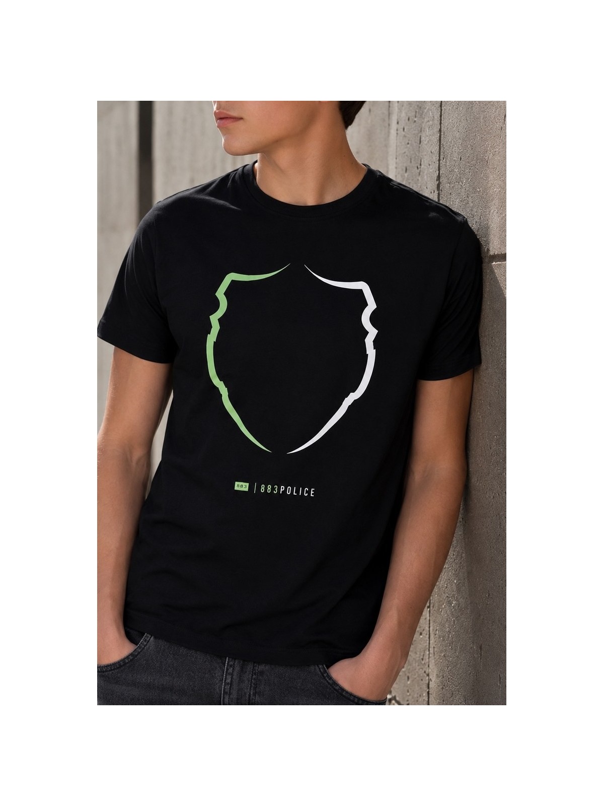 POLICE MILANO T-SHIRT KOSZULKA BLUZKA NA KRÓTKI RĘKAW  CZARNA 107720