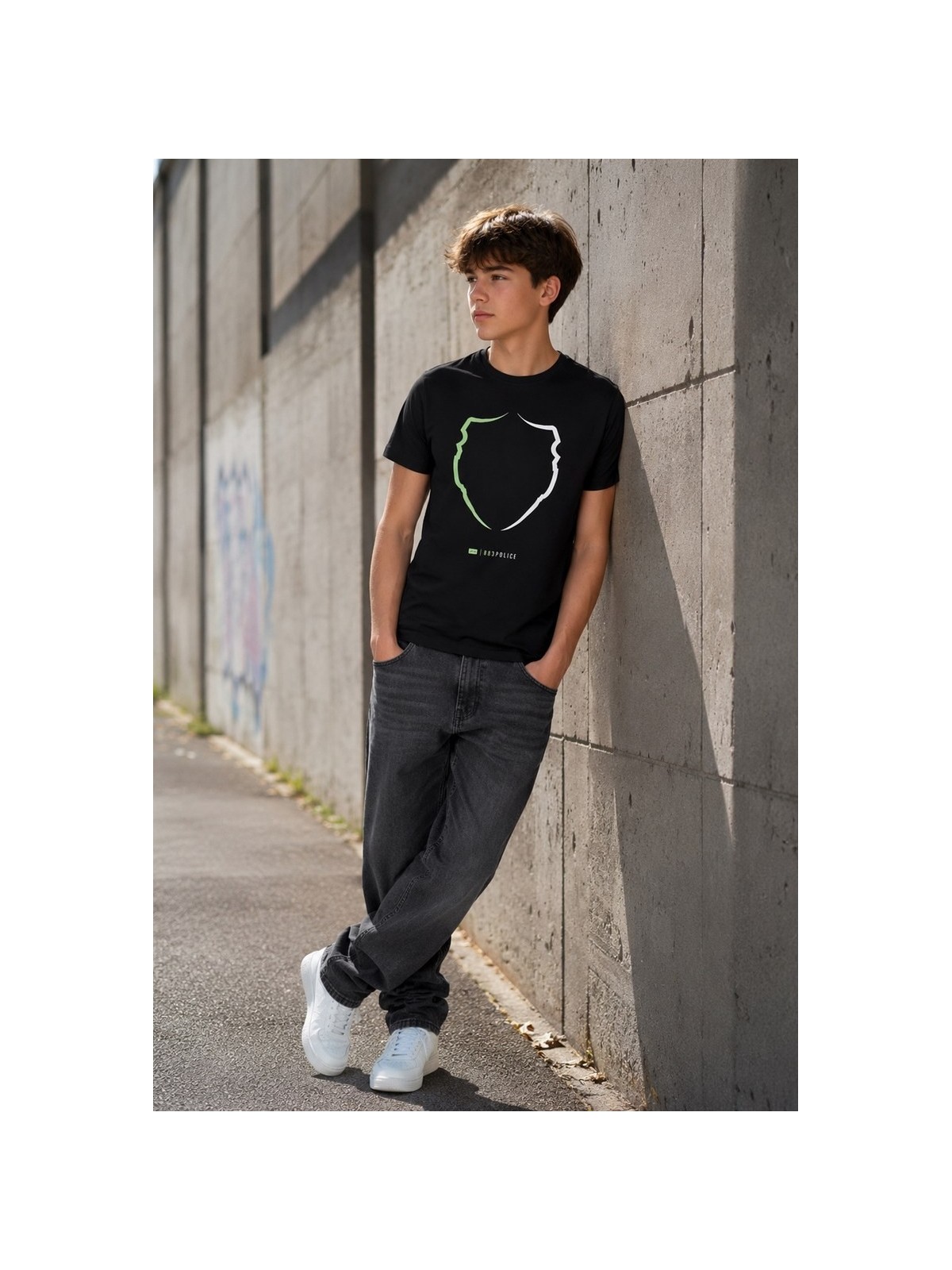 POLICE MILANO T-SHIRT KOSZULKA BLUZKA NA KRÓTKI RĘKAW  CZARNA 107720