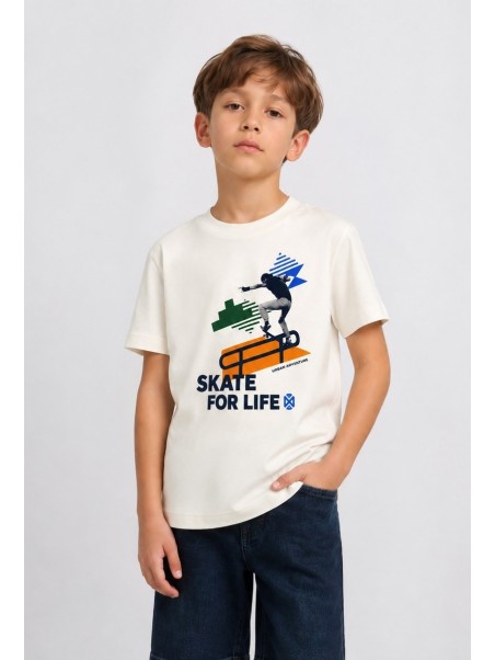 MAYORAL NUKUTAVAKE T-SHIRT KOSZULKA BLUZKA NA KRÓTKI RĘKAW DLA CHŁOPCA BIAŁA 7082