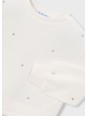 MAYORAL BLUZA  DLA DZIEWCZYNKI KREOMOWA Z KRYSZTAŁKAMI 4408/85