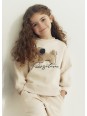 MAYORAL KOMPLET DRES DLA DZIEWCZYNKI BLUZA KREMOWY Z PIESKIEM 4801/59