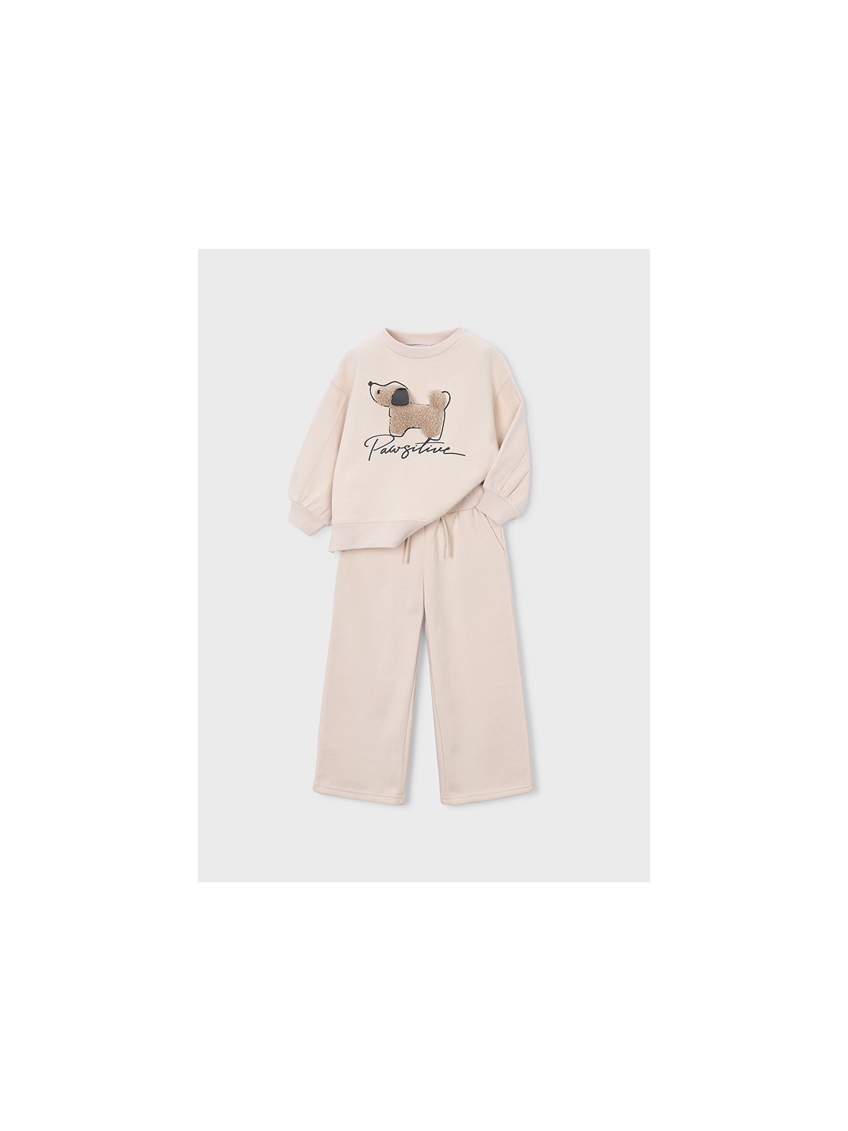 MAYORAL KOMPLET DRES DLA DZIEWCZYNKI BLUZA KREMOWY Z PIESKIEM 4801/59