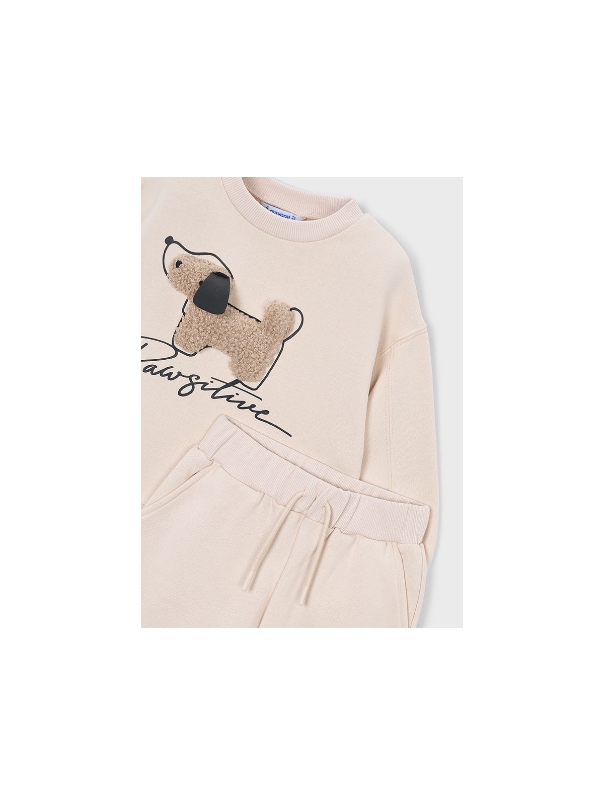 MAYORAL KOMPLET DRES DLA DZIEWCZYNKI BLUZA KREMOWY Z PIESKIEM 4801/59