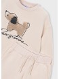 MAYORAL KOMPLET DRES DLA DZIEWCZYNKI BLUZA KREMOWY Z PIESKIEM 4801/59