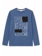 KOSZULKA BLUZKA LONGSLEEVE DLA CHŁOPCA NIEBIESKI BY-GRI