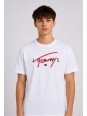 TOMMY JEANS  T-SHIRT BLUZKA KOSZULKA NA KRÓTKI RĘKAW BIAŁA Z LOGO DM0DM19683-YBR