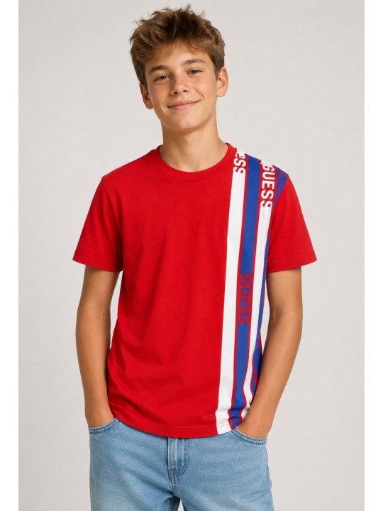 GUESS T-SHIRT BLUZKA KOSZULKA NA KRÓTKI RĘKAW DLA CHŁOPCA CZERWONA L2RI31K8HM0-TLDR