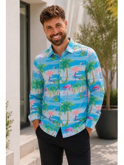 OPPOSUITS KOSZULA KOLOROWA FLAMINGUY TATA SYN  OSSM-0027-EU