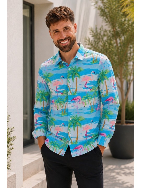 OPPOSUITS KOSZULA KOLOROWA FLAMINGUY TATA SYN  OSSM-0027-EU