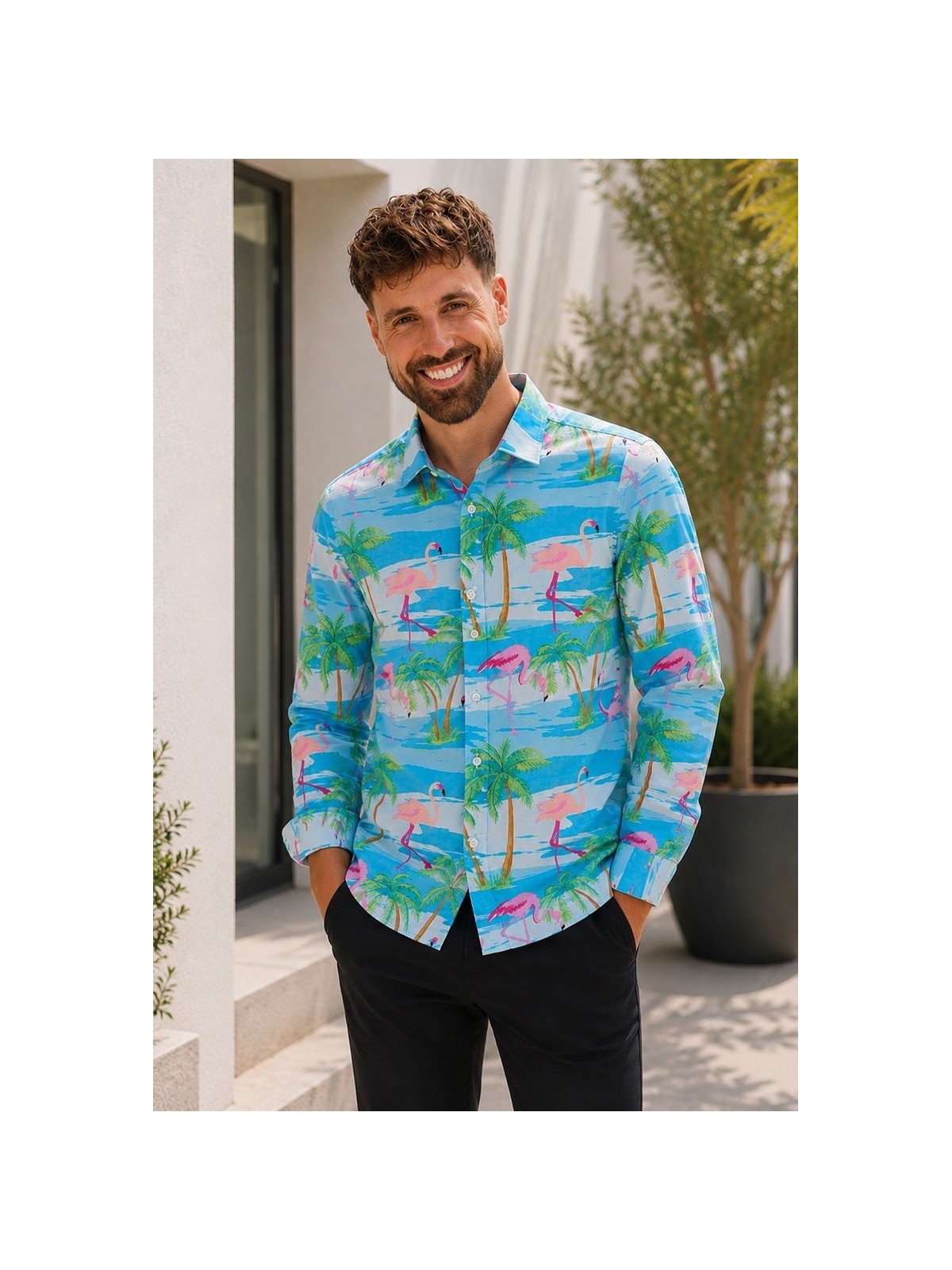 OPPOSUITS KOSZULA KOLOROWA FLAMINGUY TATA SYN  OSSM-0027-EU