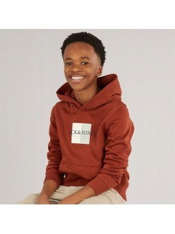 JACK&JONES BLUZA Z KAPTUREM DLA CHŁOPCA BRĄZ LOGO 12289650