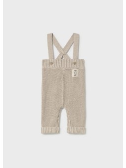 MAYORAL NEWBORN SPODNIE OGRODNICZKI BAWEŁNIANE BEŻ 2528/15