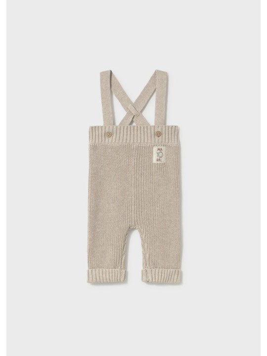 MAYORAL NEWBORN SPODNIE OGRODNICZKI BAWEŁNIANE BEŻ 2528/15