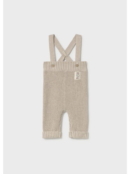 MAYORAL NEWBORN SPODNIE OGRODNICZKI BAWEŁNIANE BEŻ 2528/15