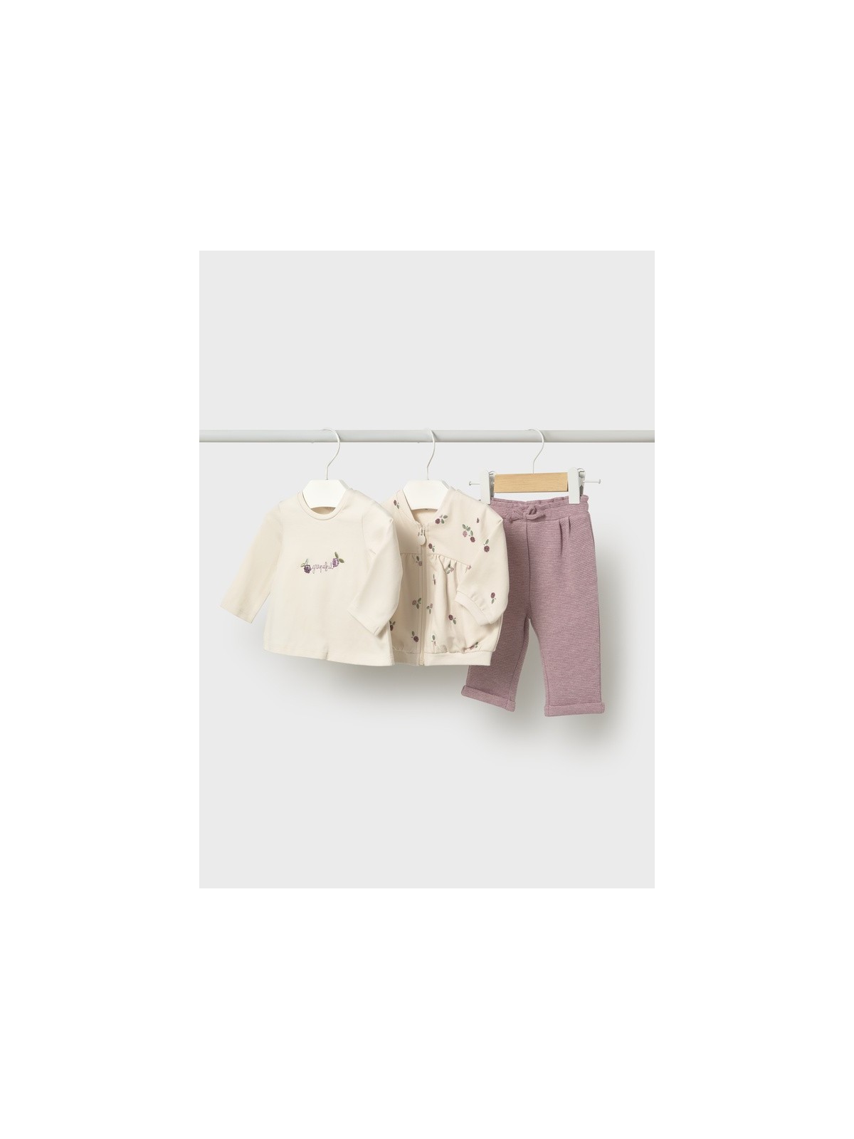 MAYORAL NEWBORN KOMPLET DLA DZIEWCZYNKI BLUZA ROZPINANA  KOSZULKA SPODNIE  2606/45