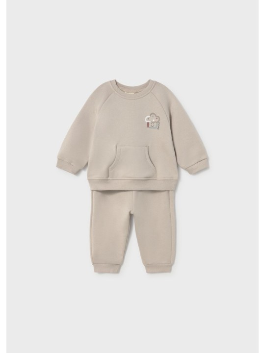 MAYORAL NEWBORN KOMPLET DRES DLA NIEMOWLĘCIA BEŻOWY Z NADRUKIEM 2607/20