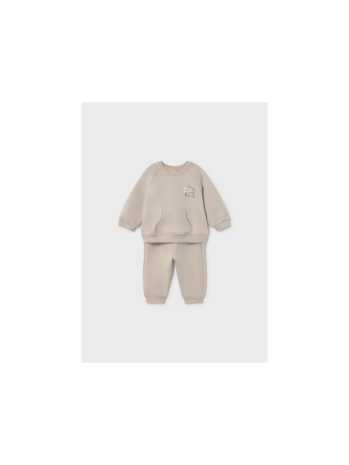 MAYORAL NEWBORN KOMPLET DRES DLA NIEMOWLĘCIA BEŻOWY Z NADRUKIEM 2607/20