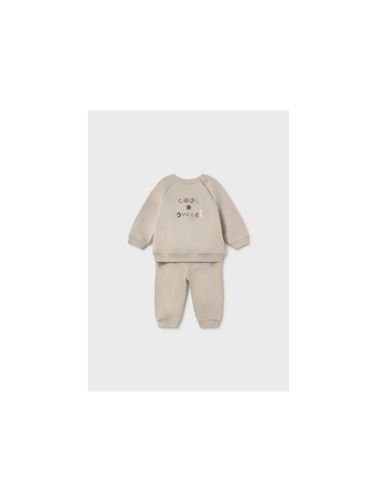 MAYORAL NEWBORN KOMPLET DRES DLA NIEMOWLĘCIA BEŻOWY Z NADRUKIEM 2607/20