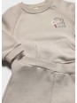 MAYORAL NEWBORN KOMPLET DRES DLA NIEMOWLĘCIA BEŻOWY Z NADRUKIEM 2607/20