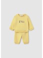 MAYORAL NEWBORN KOMPLET DLA CHŁOPCA ŻÓŁTA BLUZA Z HAFTEM PLUS ŻÓŁTE SPODNIE DRESOWE 2666/36