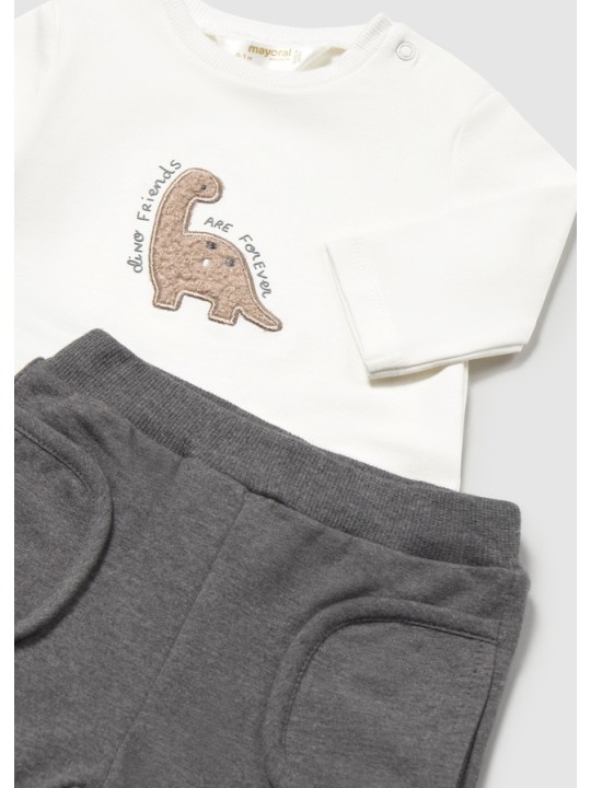 MAYORAL NEWBORN KOMPLET BLUZA ROZPINANA KOSZULKA Z DŁUGIM RĘKAWEM PLUS SPODNIE 2671/46