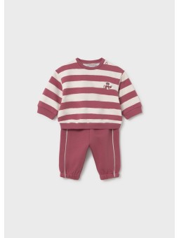 MAYORAL NEWBORN KOMPLET DLA CHŁOPCA BLUZA W PASKI Z HAFTEM  PLUS SPODNIE 2682/39