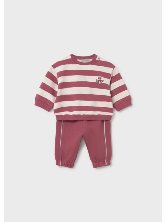 MAYORAL NEWBORN KOMPLET DLA CHŁOPCA BLUZA W PASKI Z HAFTEM  PLUS SPODNIE 2682/39