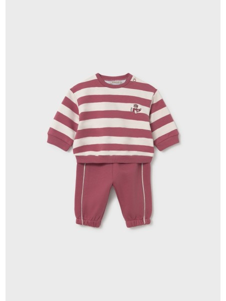 MAYORAL NEWBORN KOMPLET DLA CHŁOPCA BLUZA W PASKI Z HAFTEM  PLUS SPODNIE 2682/39