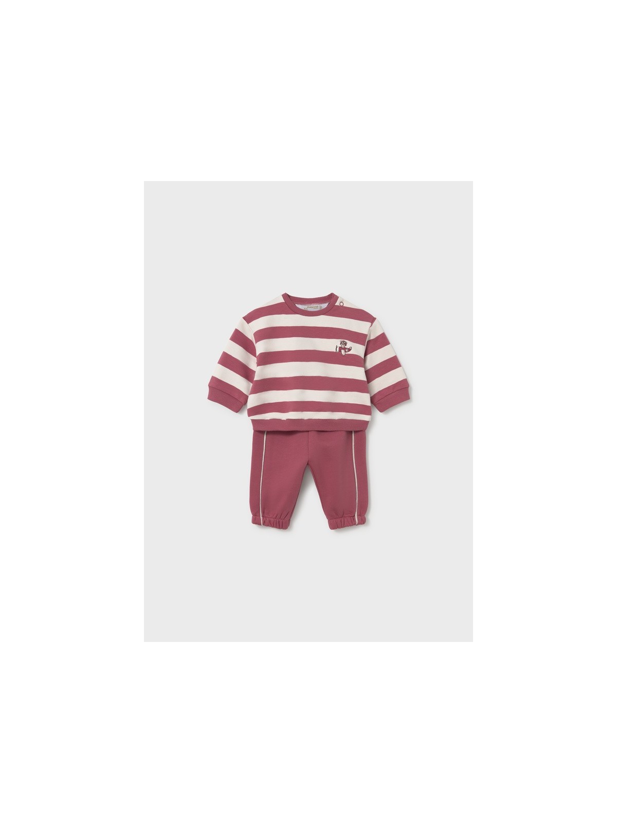 MAYORAL NEWBORN KOMPLET DLA CHŁOPCA BLUZA W PASKI Z HAFTEM  PLUS SPODNIE 2682/39