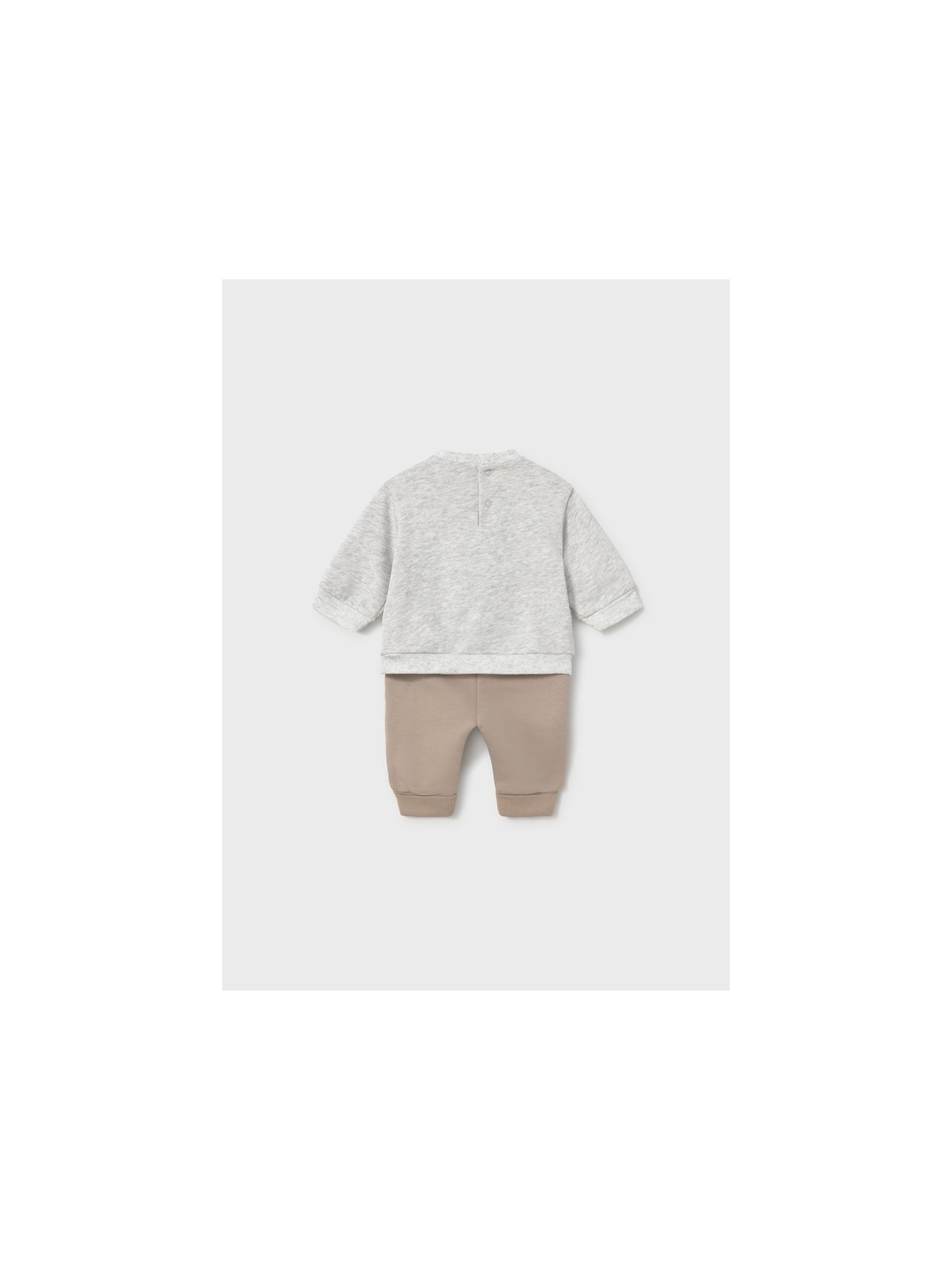 MAYORAL NEWBORN KOMPLET DLA CHŁOPCA SZARA BLUZA Z HAFTEM PLUS BEŻOWE SPODNIE DRESOWE 2682/39