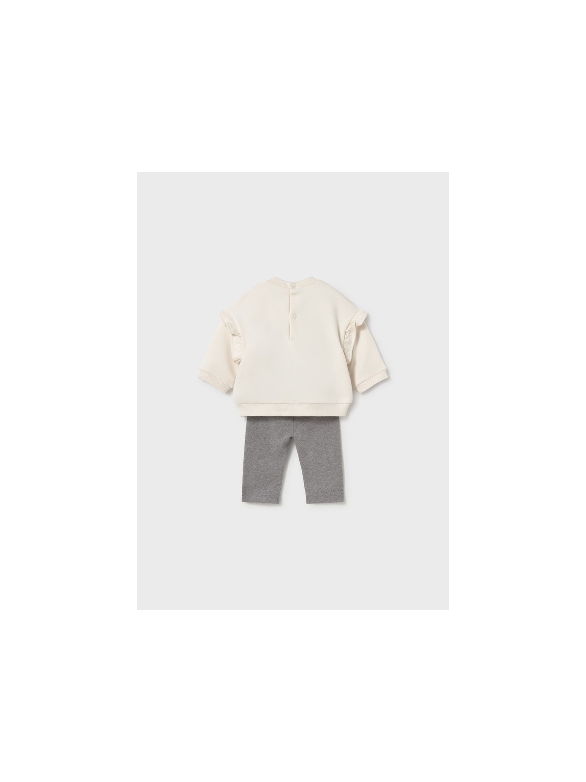 MAYORAL NEWBORN KOMPLET DLA DZIEWCZYNKI BLUZA KREMOWA Z KRÓLIKIEM PLUS LEGINSY 2758/23