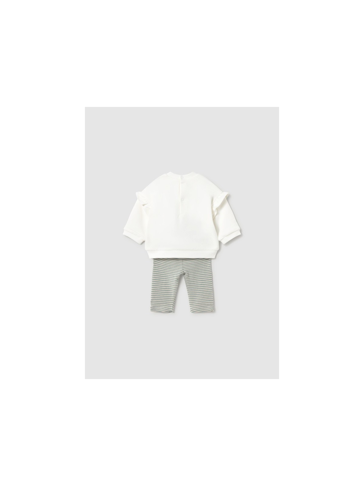 MAYORAL NEWBORN KOMPLET DLA DZIEWCZYNKI BLUZA Z MISIEM PLUS LEGINSY W PASECZKI 2758/24