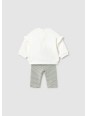 MAYORAL NEWBORN KOMPLET DLA DZIEWCZYNKI BLUZA Z MISIEM PLUS LEGINSY W PASECZKI 2758/24