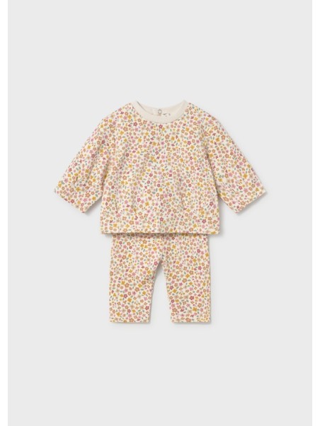 MAYORAL NEWBORN KOMPLET DLA DZIEWCZYNKI BLUZA W KOLOROWE KWIATKI PLUS LEGINSY 2759/87