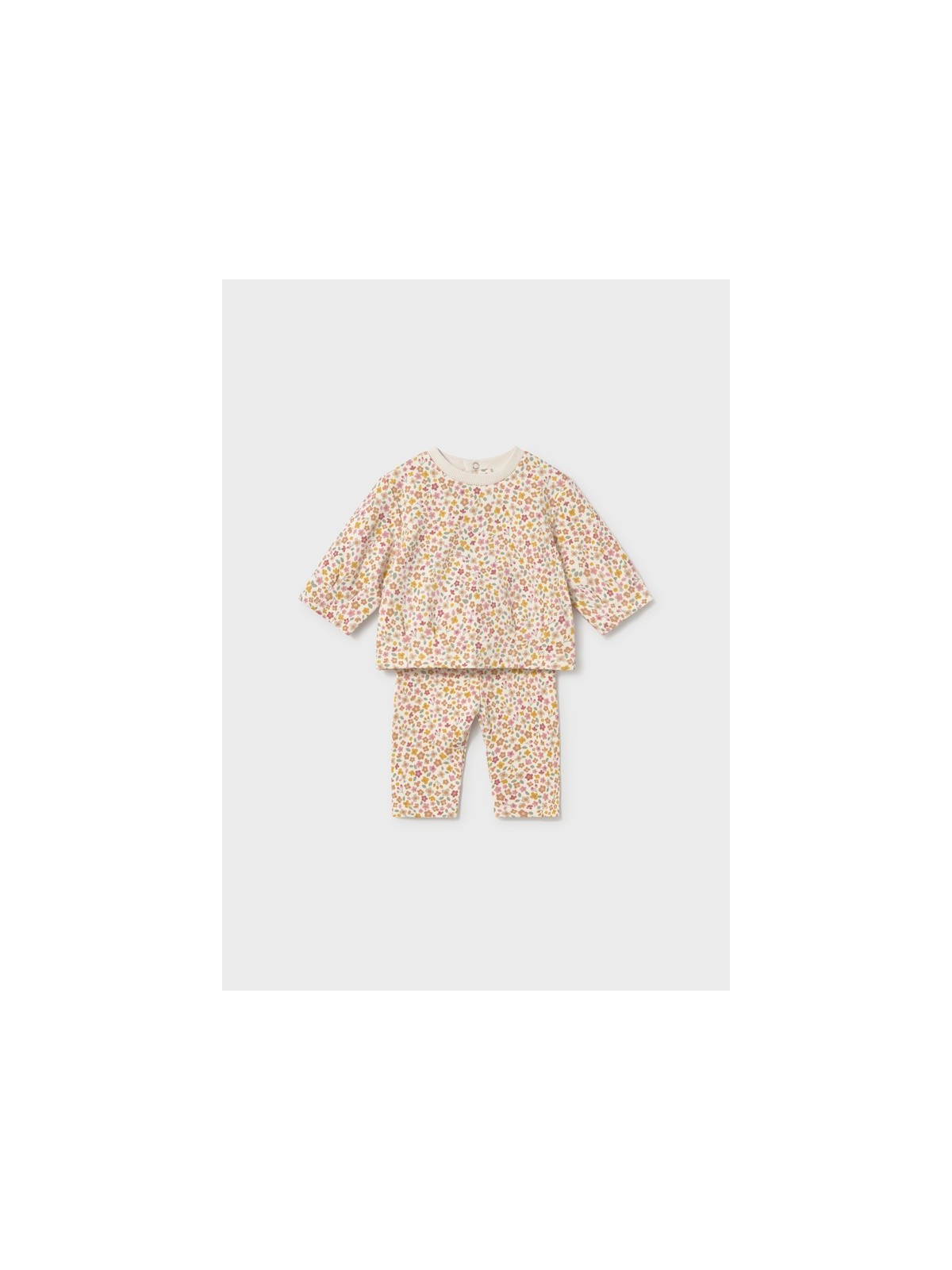 MAYORAL NEWBORN KOMPLET DLA DZIEWCZYNKI BLUZA W KOLOROWE KWIATKI PLUS LEGINSY 2759/87